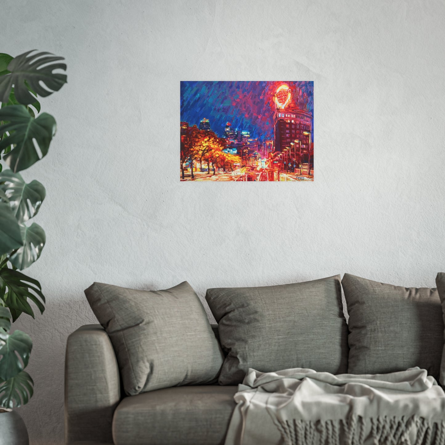 "Western Auto in Fall Red" Art Print by Vanessa Lacy