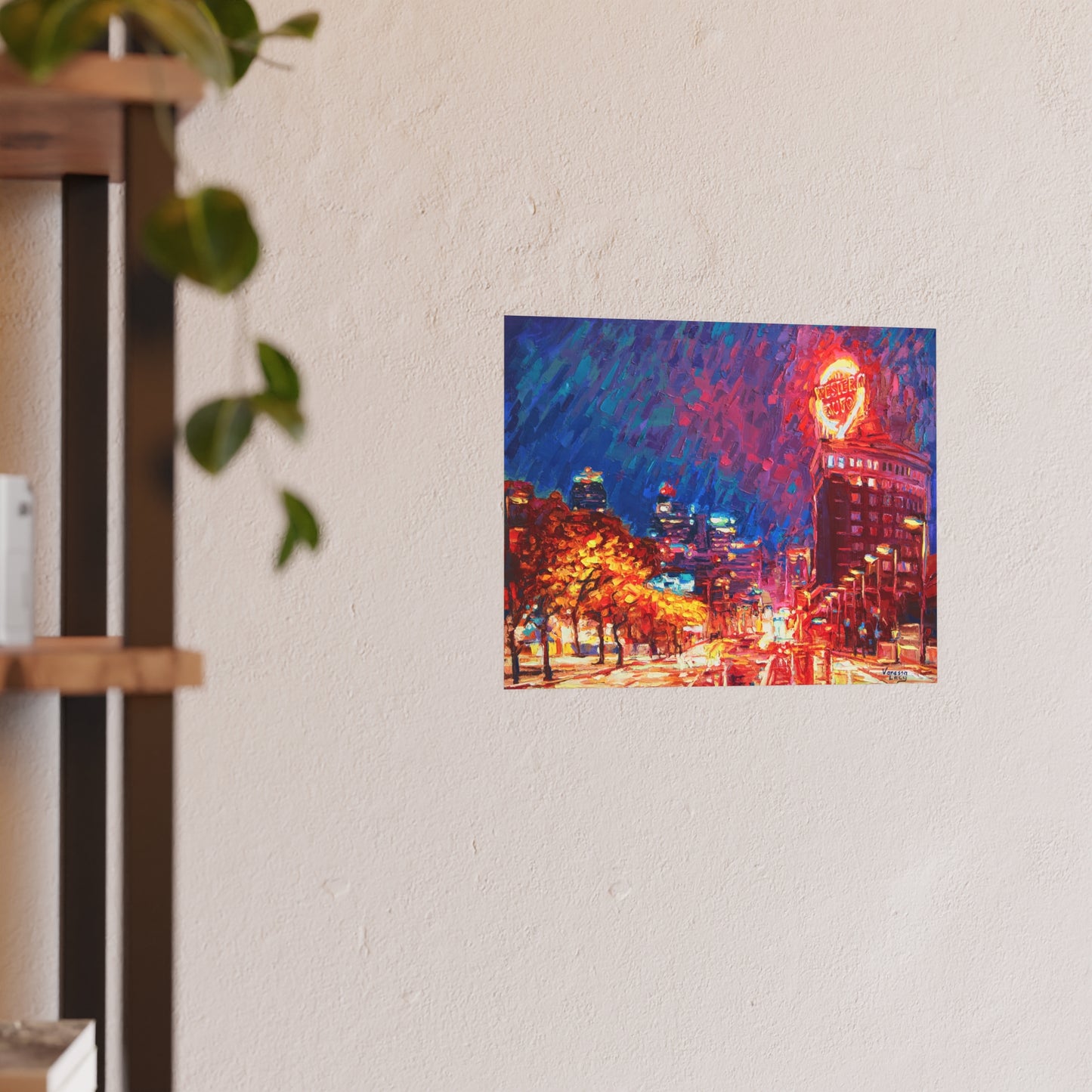 "Western Auto in Fall Red" Art Print by Vanessa Lacy