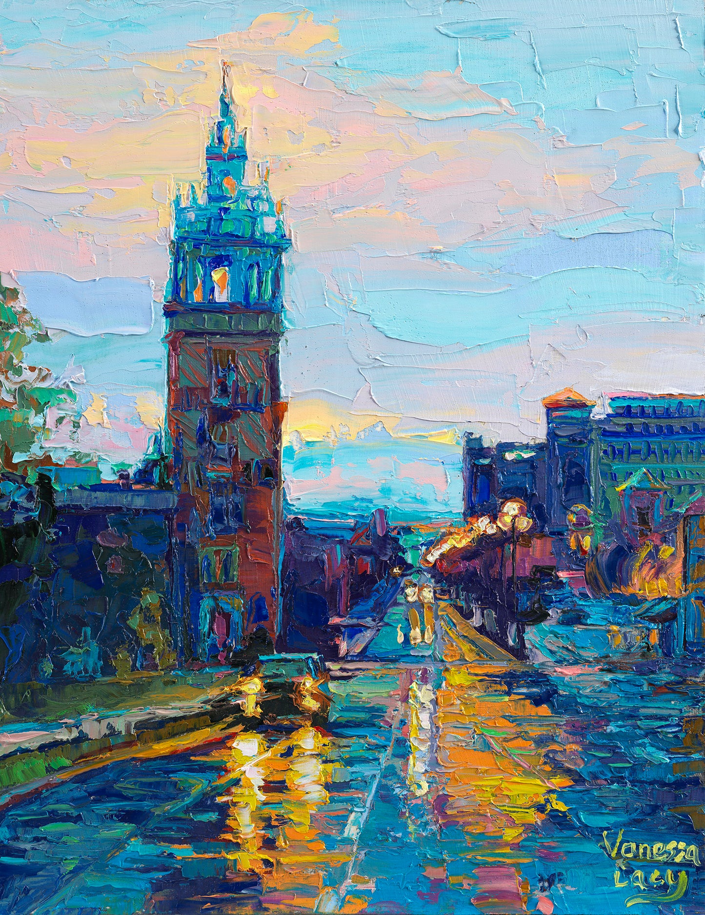 "Candied Plaza" Original Painting by Vanessa Lacy