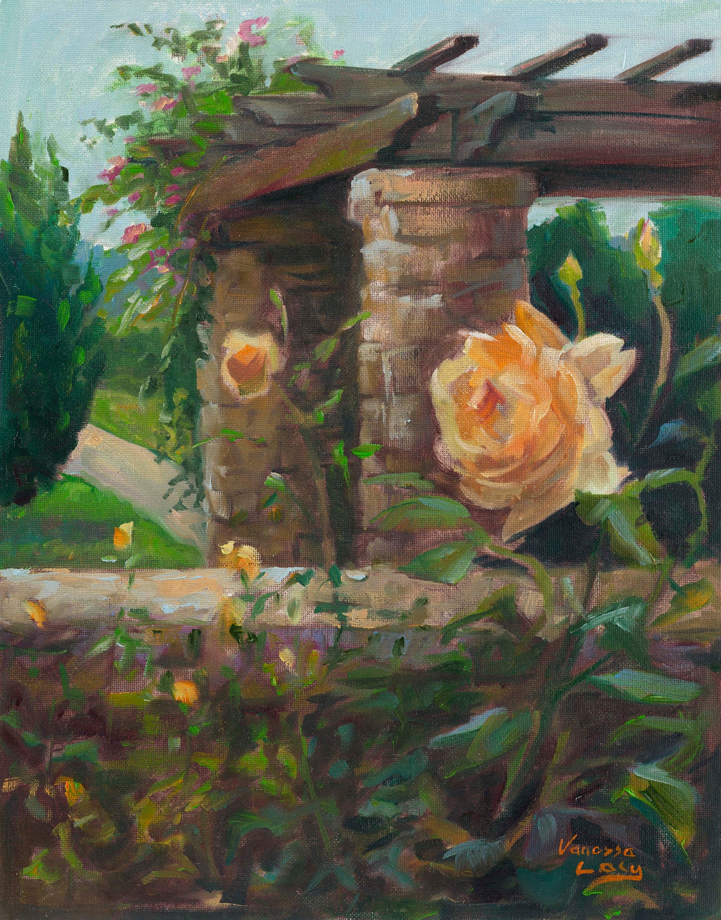 "Loose Park Rose" Original Painting by Vanessa Lacy