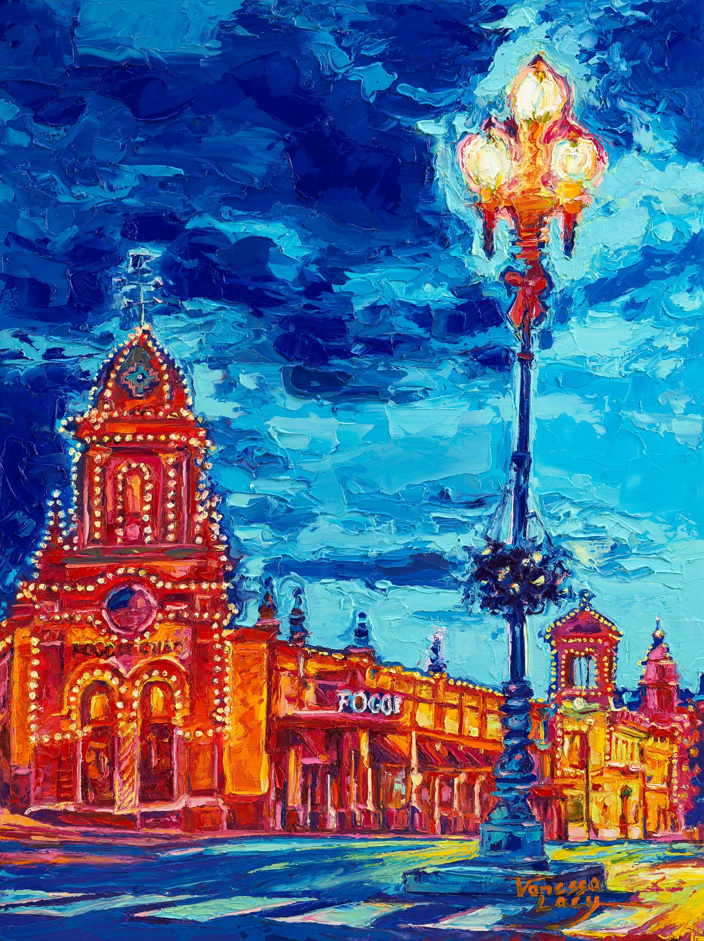 "Plaza Lights" Original Painting by Vanessa Lacy