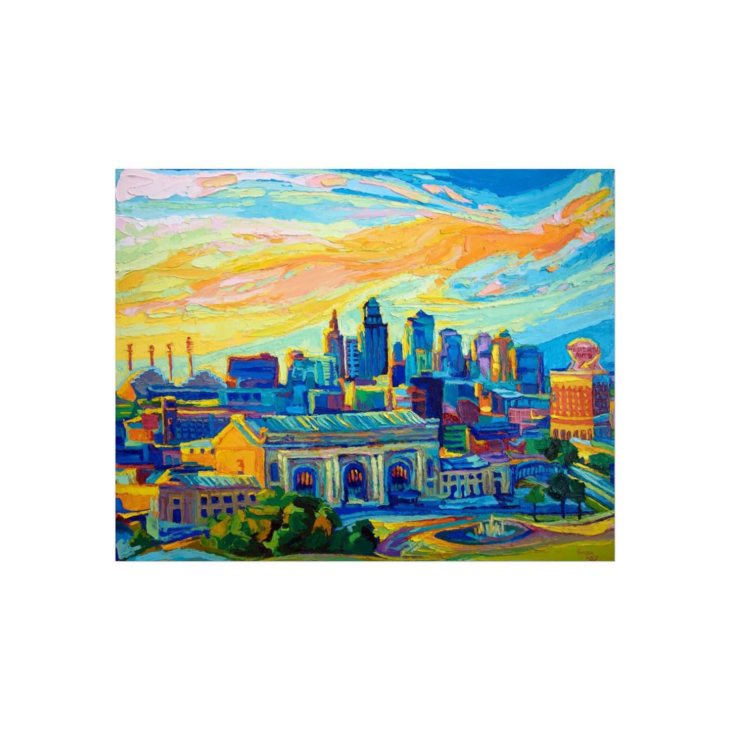 Candy Colored KC Cityscape