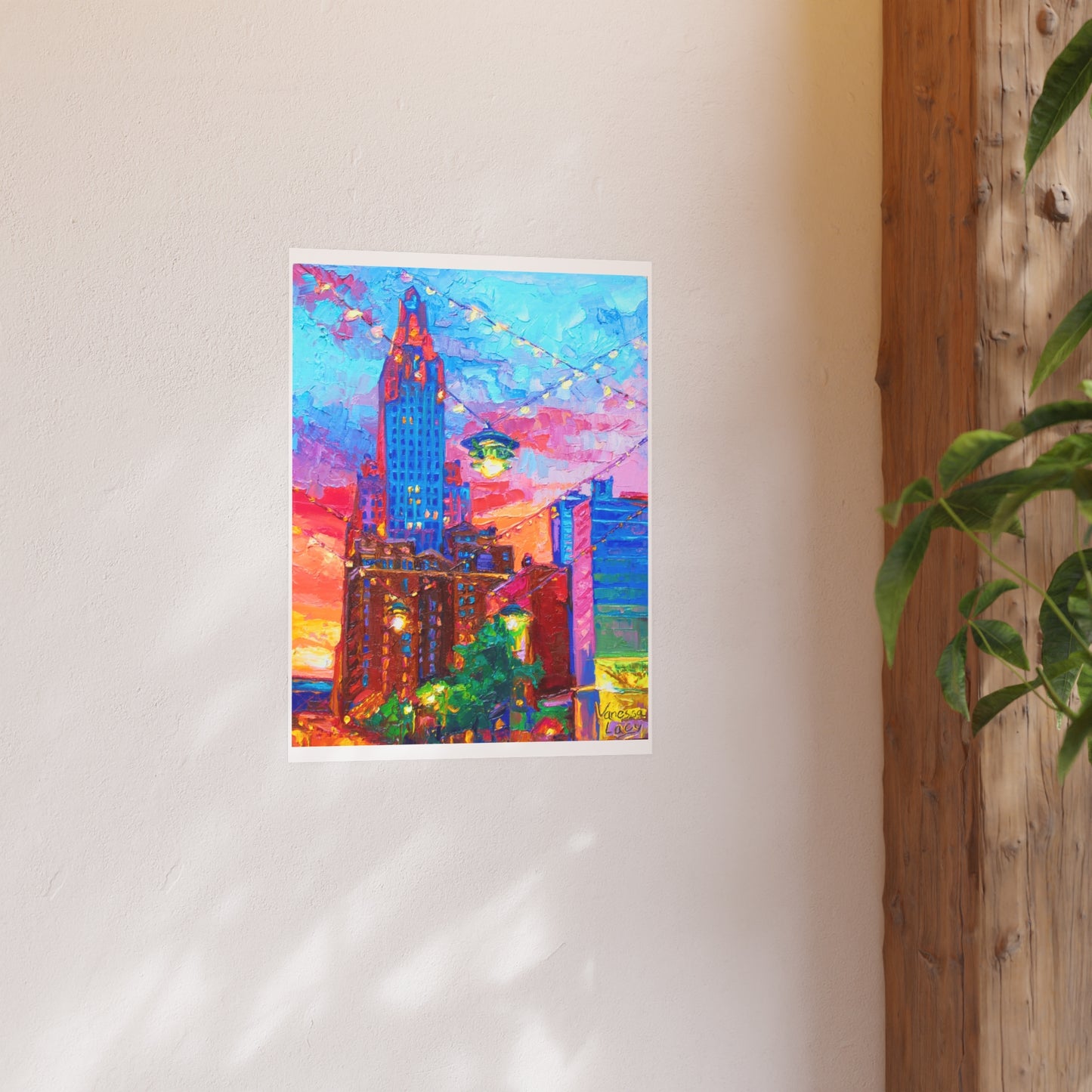 "Power and Light String Lights" Art Print by Vanessa Lacy