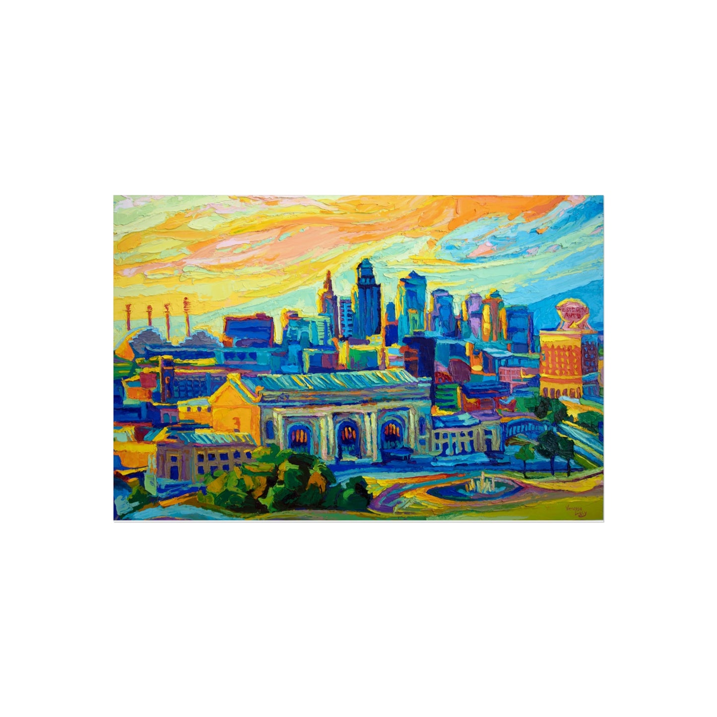 Candy Colored KC Cityscape