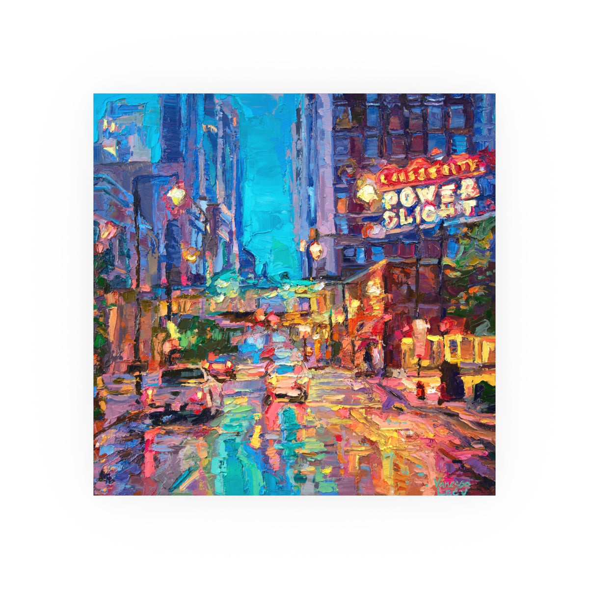 Copy of "Power and Light Wet Streets" Art Print by Vanessa Lacy