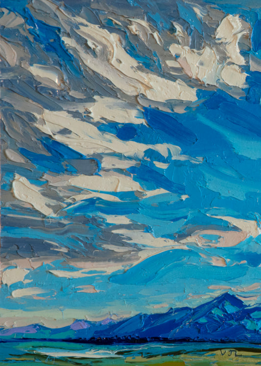 "Cloud Ballet over Colorado Plains" Original Painting by Vanessa Lacy