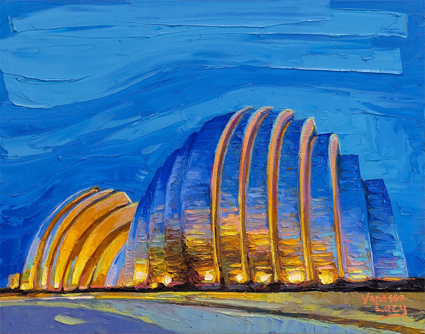 "Blue Kauffman" Original Oil Painting by Vanessa Lacy