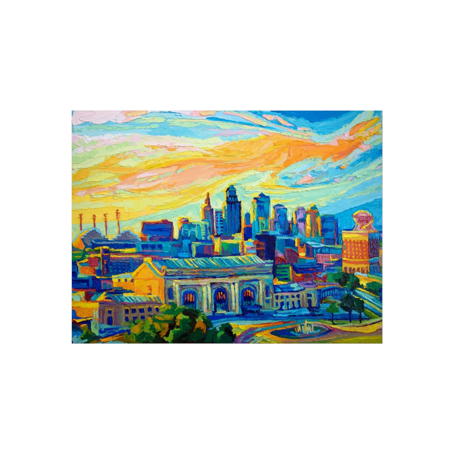 Candy Colored KC Cityscape