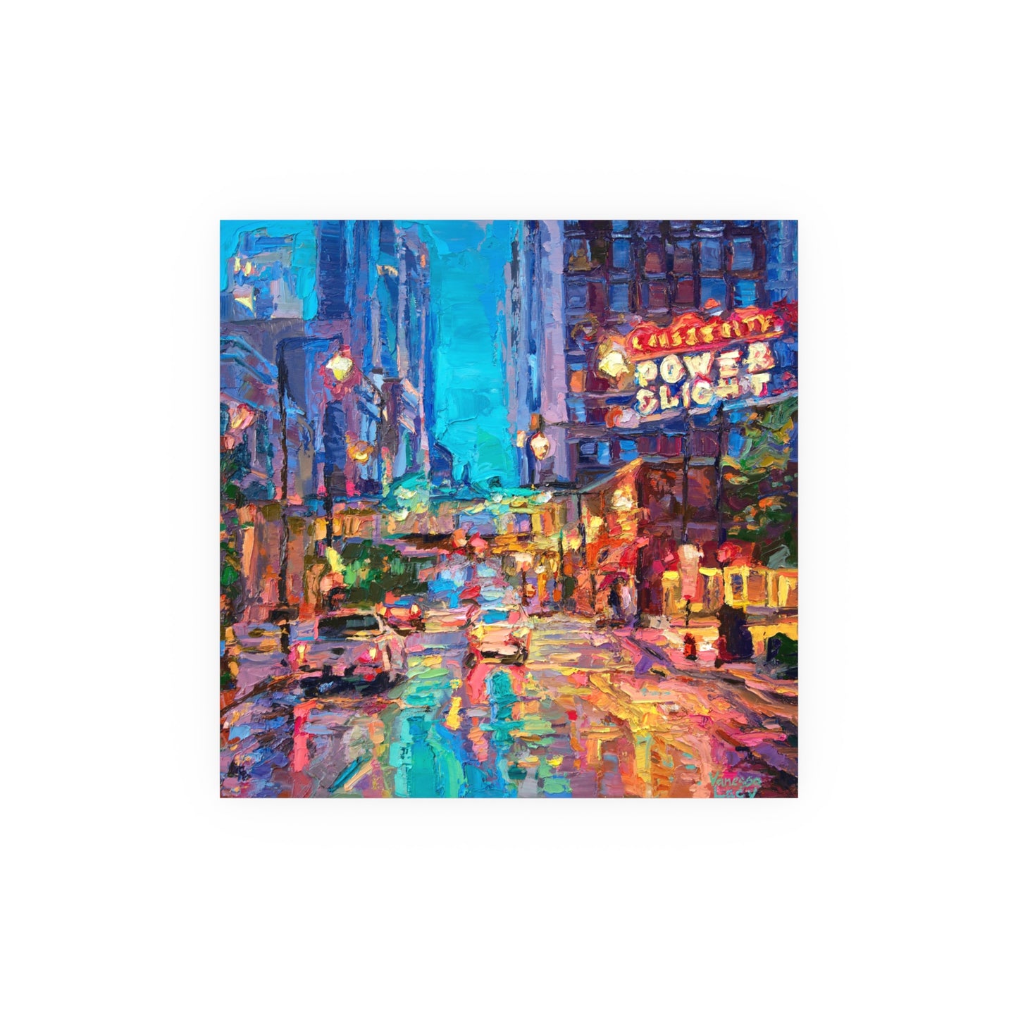 "Power and Light Wet Streets" Art Print by Vanessa Lacy