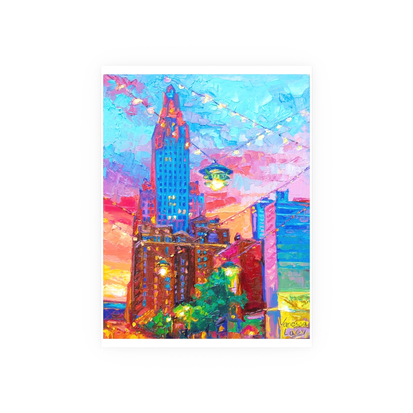 "Power and Light String Lights" Art Print by Vanessa Lacy