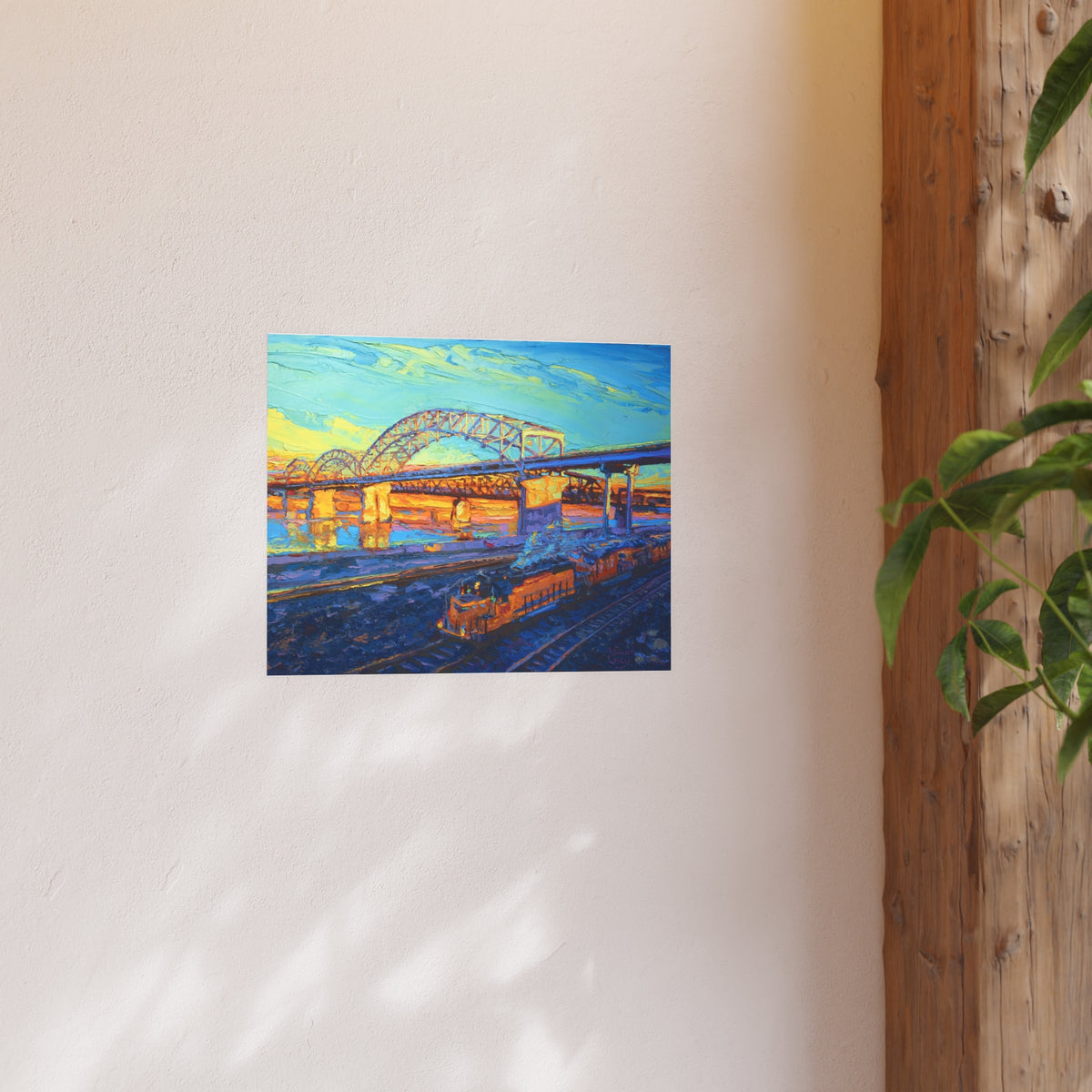 "Broadway Bridge with Train" Art Print by Vanessa Lacy