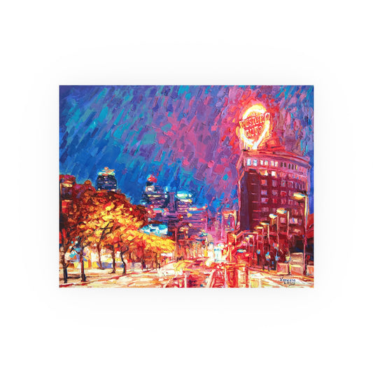 "Western Auto in Fall Red" Art Print by Vanessa Lacy
