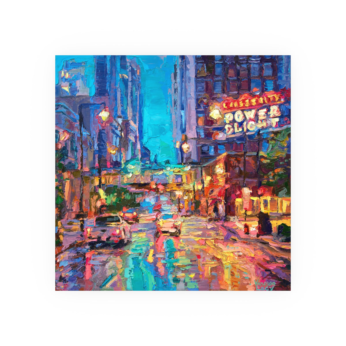 Copy of "Power and Light Wet Streets" Art Print by Vanessa Lacy