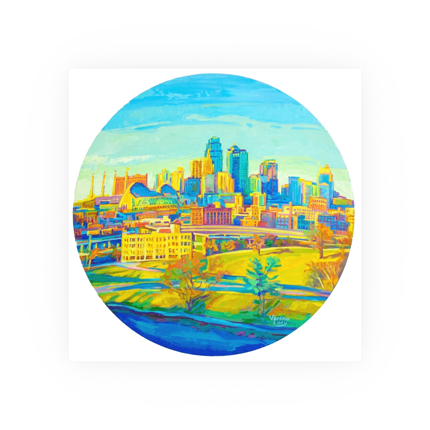 "Bright KC Circle" Art Print by Vanessa Lacy