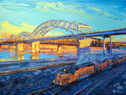 Broadway Bridge with Train