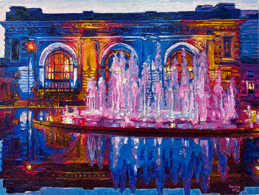 "Heartbeat of the City of Fountains" Original Oil Painting by Vanessa Lacy