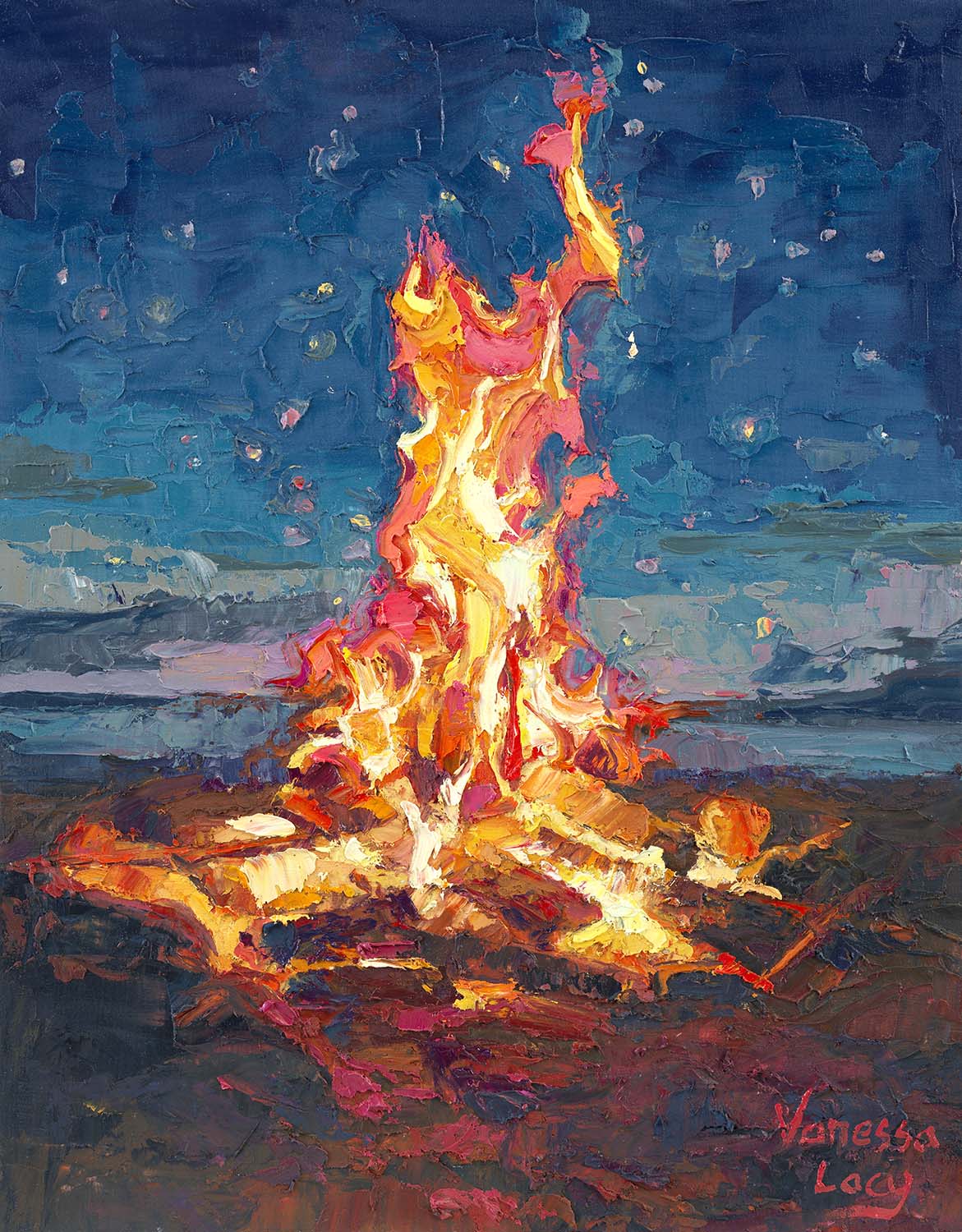 "Keep Warm" Original Oil Painting by Vanessa Lacy
