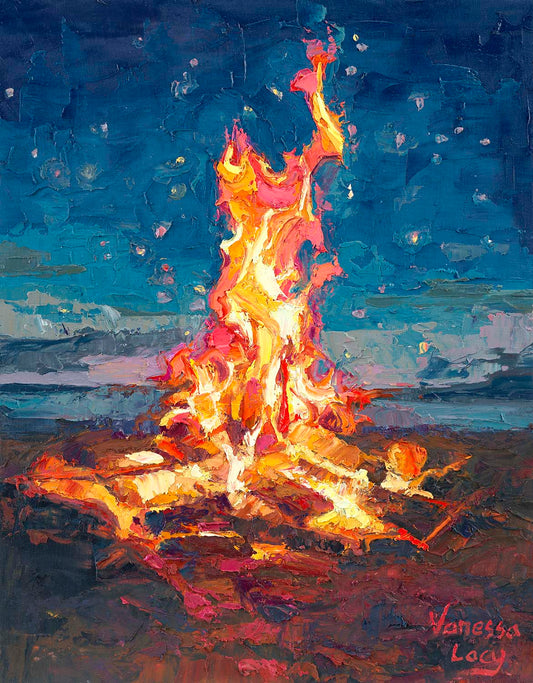 "Keep Warm" Original Oil Painting by Vanessa Lacy