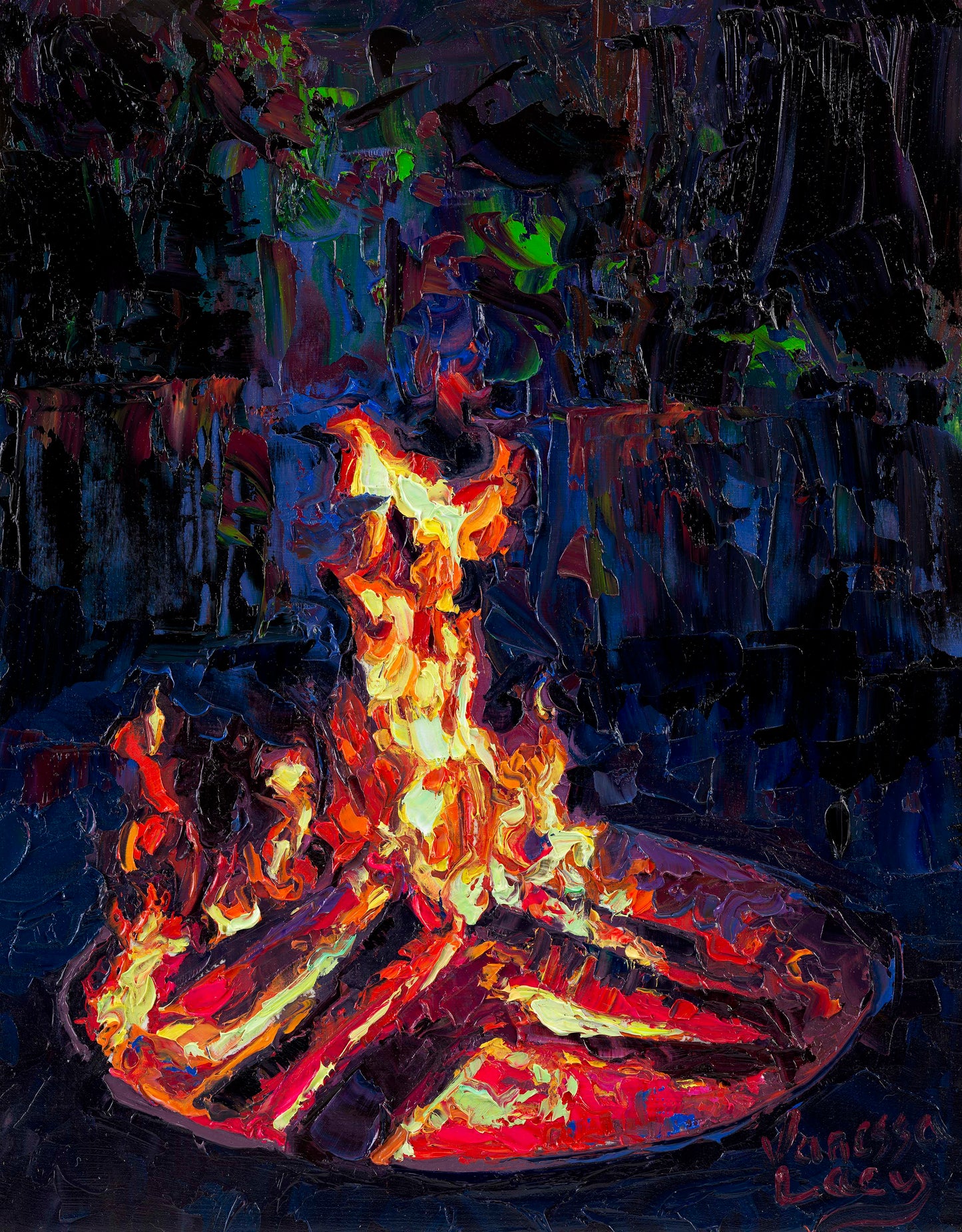 "Neon Fire" Original Painting by Vanessa Lacy
