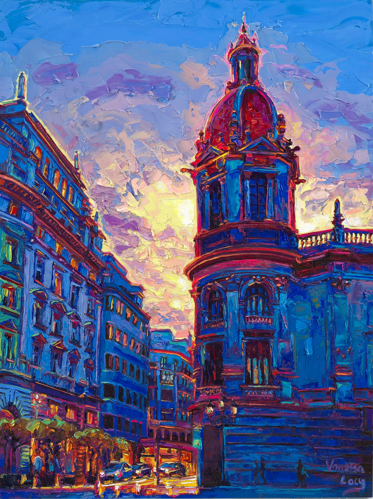 "Sunset in Valencia" Original Painting by Vanessa Lacy