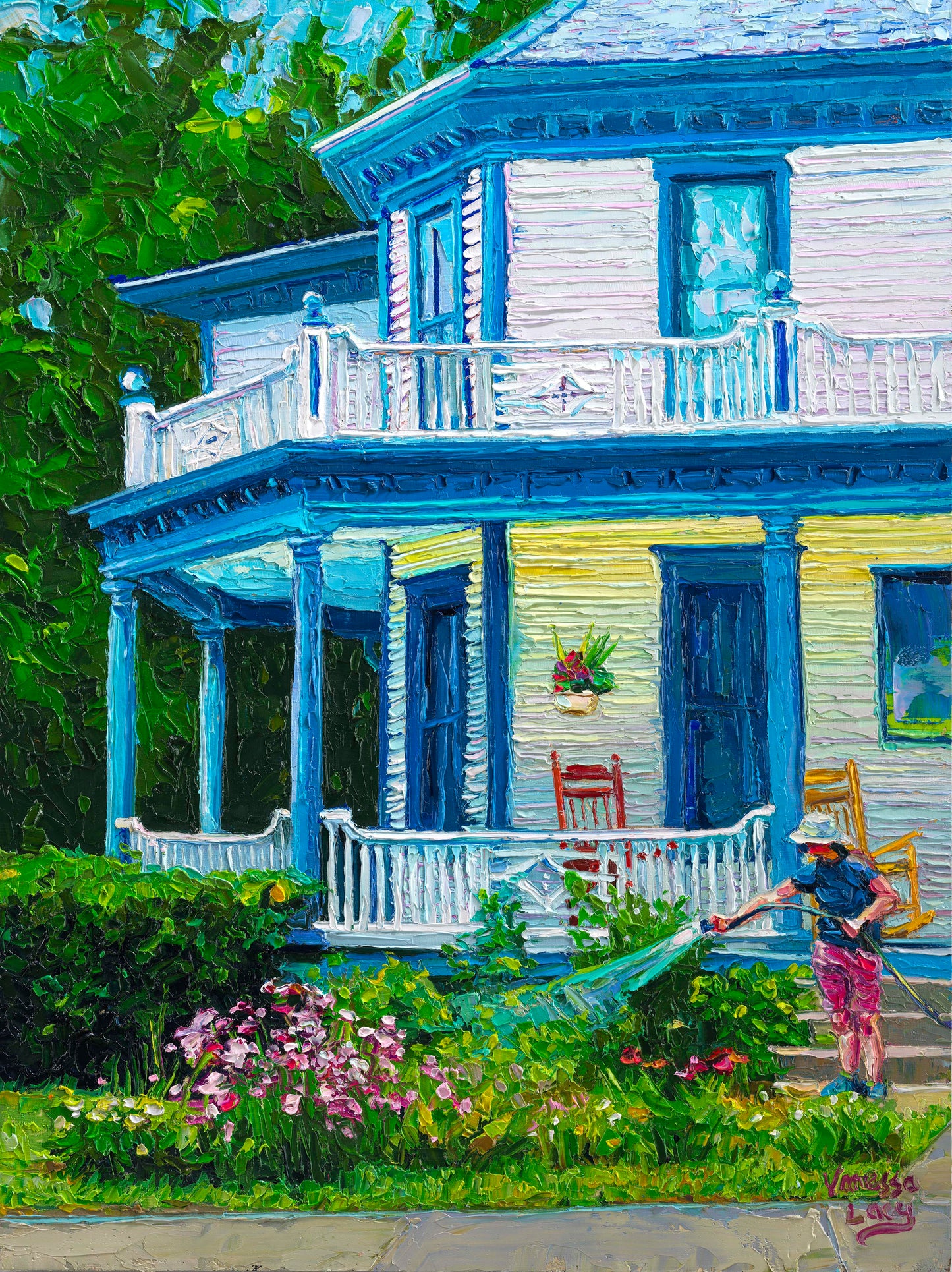 "Weston Hose Wrangler" Original Painting by Vanessa Lacy
